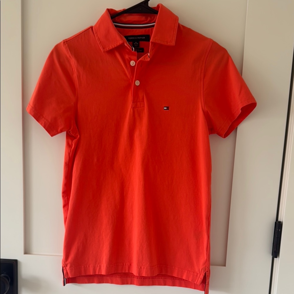 Tommy Hilfiger Men's Orange Slim Fit Polo Shirt